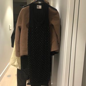 Lanvin  black tshirt dress with embroidery